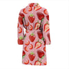 Strawberry Slice Print Pattern Men Long Robe-grizzshop