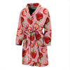 Strawberry Slice Print Pattern Men Long Robe-grizzshop