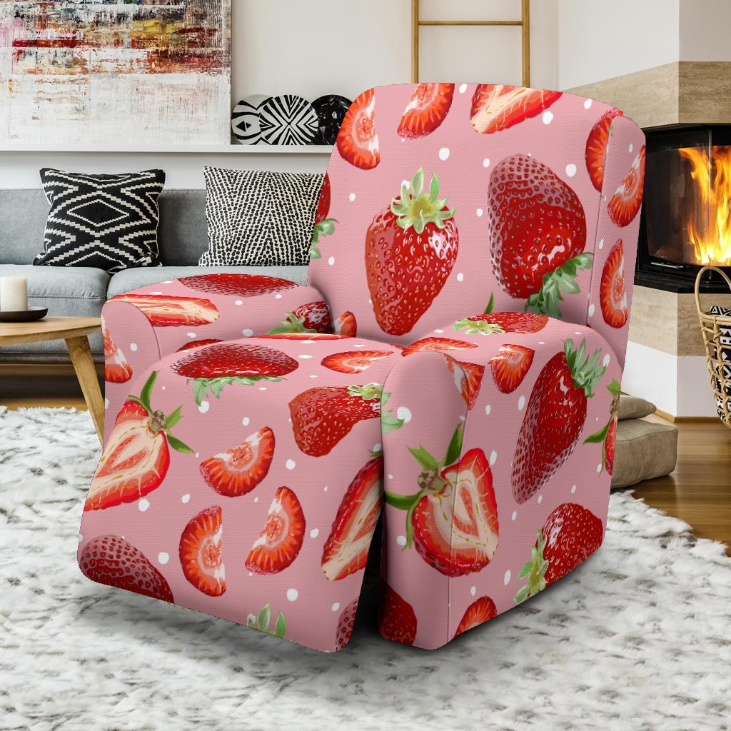 Strawberry Slice Print Pattern Recliner Cover-grizzshop