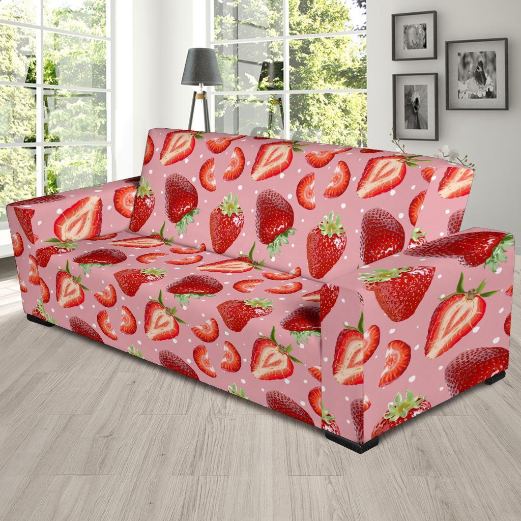 Strawberry Slice Print Pattern Sofa Covers-grizzshop