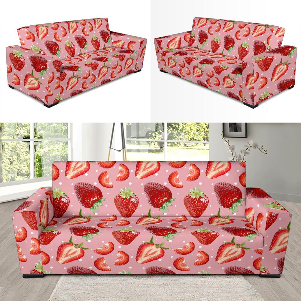 Strawberry Slice Print Pattern Sofa Covers-grizzshop