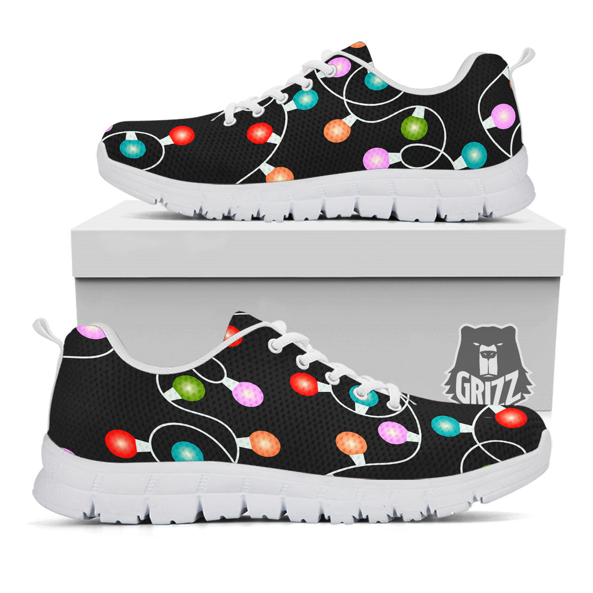 String Lights LED Christmas Print White Sneaker-grizzshop