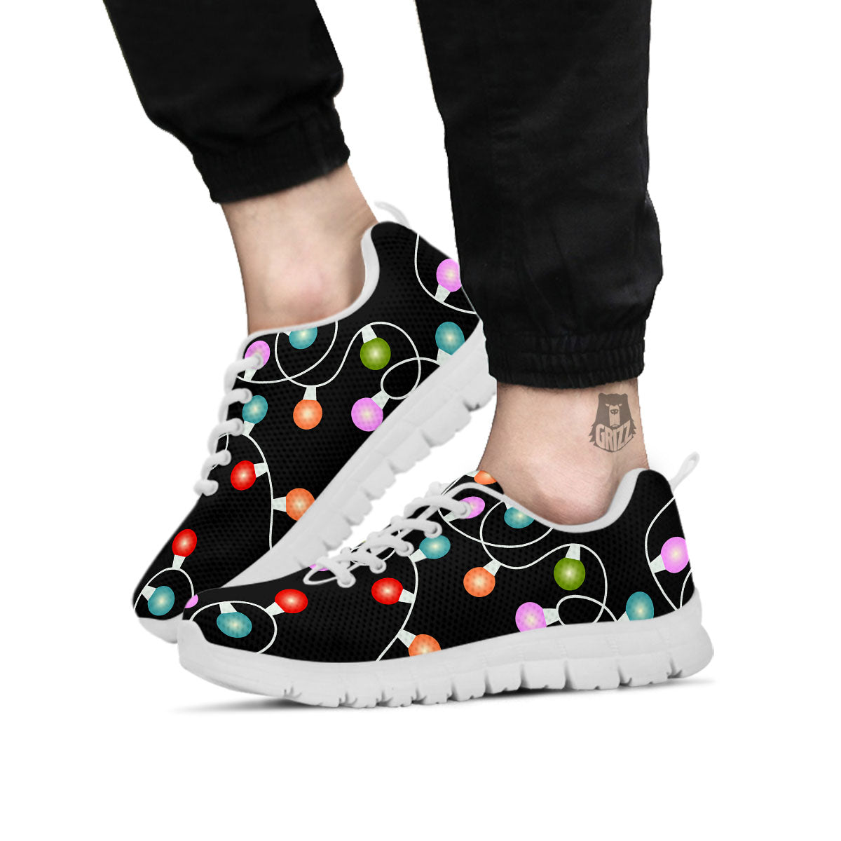 String Lights LED Christmas Print White Sneaker-grizzshop