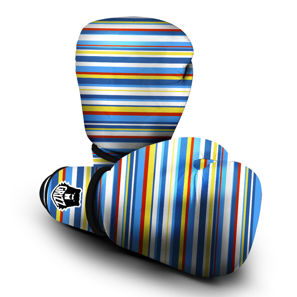 Stripe Autism Awareness Color Print Pattern Boxing Gloves-grizzshop