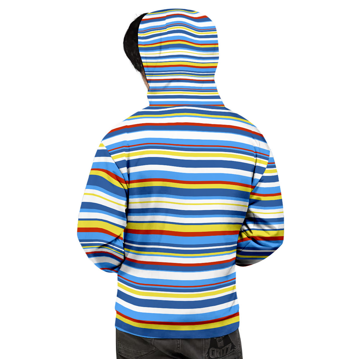 Stripe Autism Awareness Color Print Pattern Men's Hoodie-grizzshop