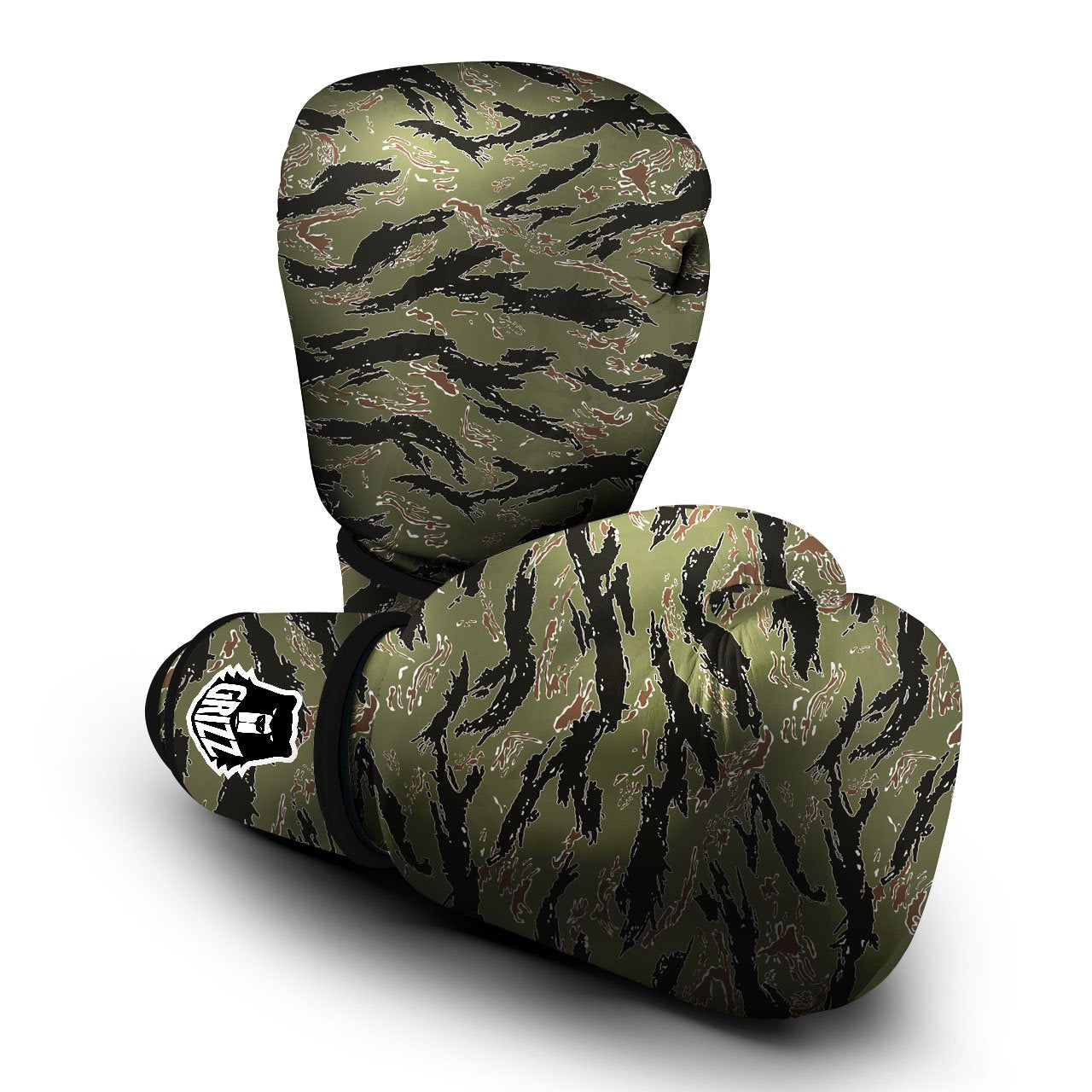 Stripe Camouflage Military Tiger Print Boxing Gloves-grizzshop