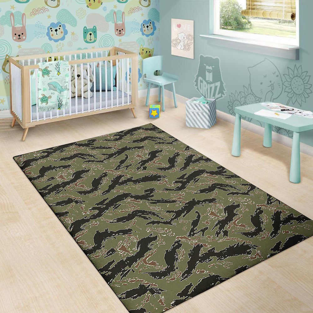 Stripe Camouflage Military Tiger Print Floor Mat-grizzshop