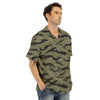 Stripe Camouflage Military Tiger Print Men's Hawaiian Shirt-grizzshop