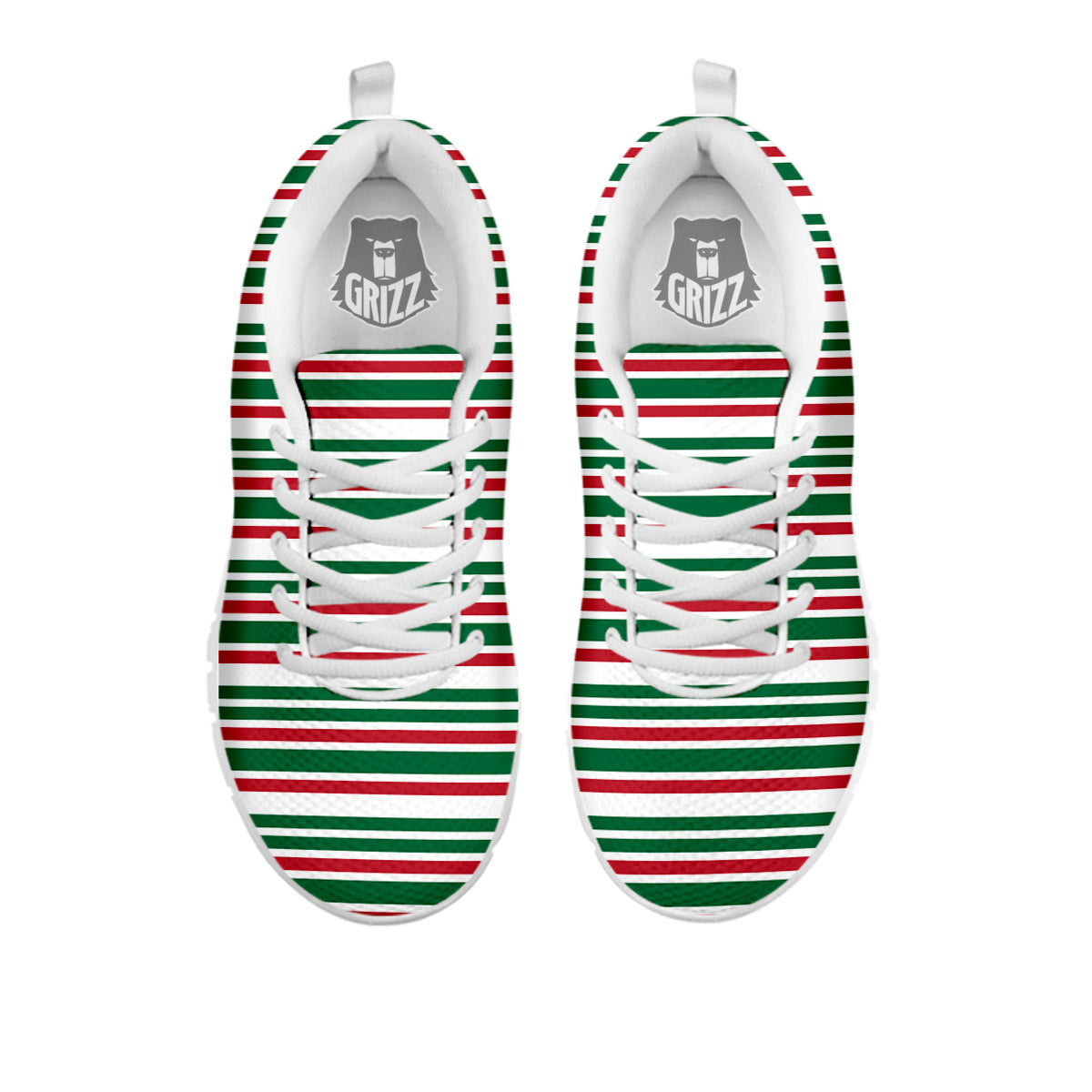 Stripe Candy Cane Print Pattern White Sneaker-grizzshop