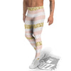 Stripe Glitter Gold Print Pattern Men's Leggings-grizzshop