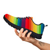 Stripe Rainbow Print Pattern Black Sneaker-grizzshop