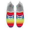 Stripe Rainbow Print Pattern White Athletic Shoes-grizzshop