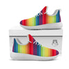 Stripe Rainbow Print Pattern White Athletic Shoes-grizzshop