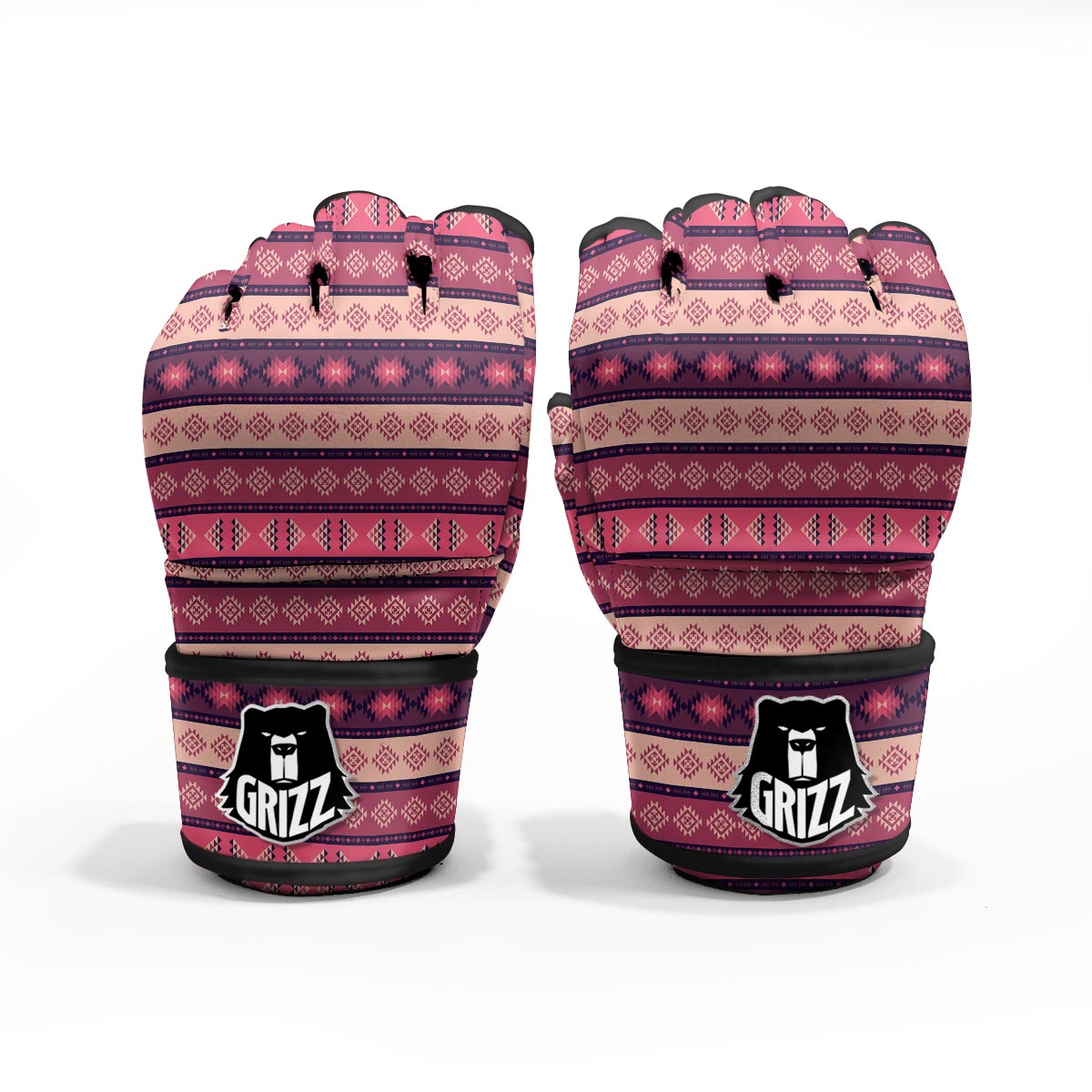 Stripe Southwestern Print Pattern MMA Gloves-grizzshop