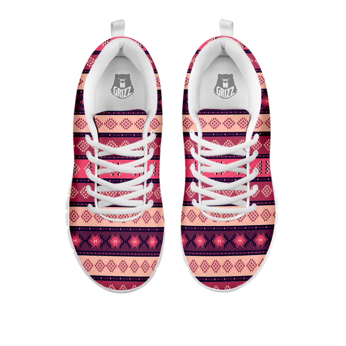 Stripe Southwestern Print Pattern White Sneaker-grizzshop
