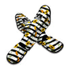 Stripe Sunflower White And Black Print Pattern Muay Thai Shin Guards-grizzshop