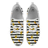 Stripe Sunflower White And Black Print Pattern White Athletic Shoes-grizzshop