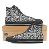 Stripe White Tiger Print Pattern Black High Top Shoes-grizzshop