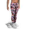 Striped Aloha Skull Print Pattern Men's Leggings-grizzshop