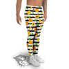 Striped Apricot Print Pattern Men's Leggings-grizzshop