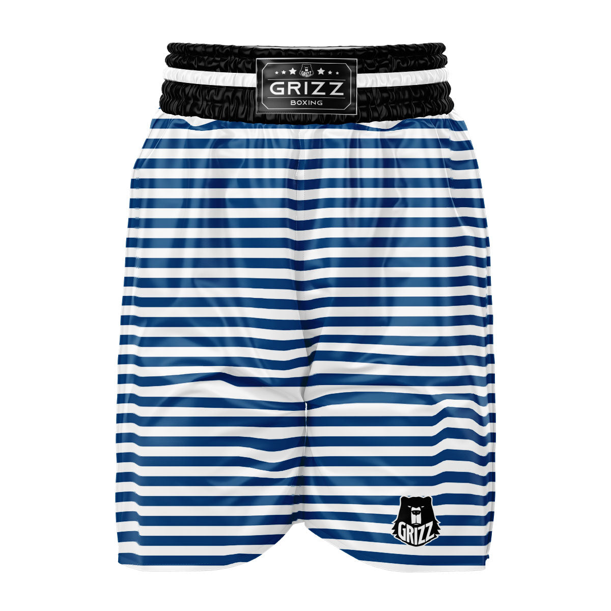 Striped Blue Print Pattern Boxing Shorts-grizzshop