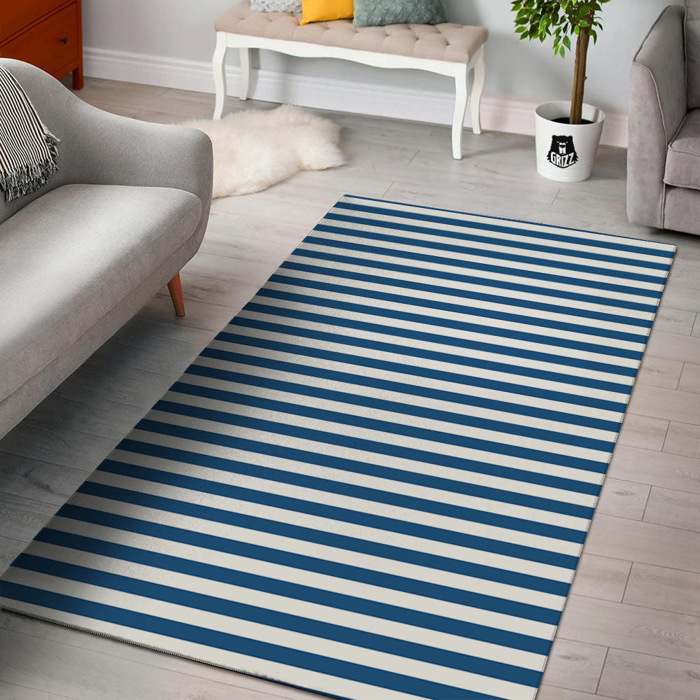Striped Blue Print Pattern Floor Mat-grizzshop