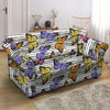 Striped Butterfly Print Loveseat Cover-grizzshop