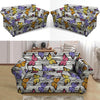 Striped Butterfly Print Loveseat Cover-grizzshop