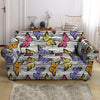 Striped Butterfly Print Loveseat Cover-grizzshop