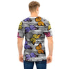 Striped Butterfly Print Men T Shirt-grizzshop