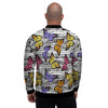 Striped Butterfly Print Men's Bomber Jacket-grizzshop