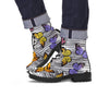 Striped Butterfly Print Men's Boots-grizzshop