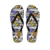 Striped Butterfly Print Men's Flip Flops-grizzshop