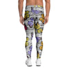 Striped Butterfly Print Men's Leggings-grizzshop