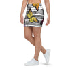 Striped Butterfly Print Mini Skirt-grizzshop