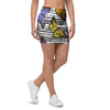 Striped Butterfly Print Mini Skirt-grizzshop