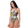 Striped Butterfly Print One Piece Swimsuite-grizzshop