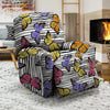 Striped Butterfly Print Recliner Cover-grizzshop