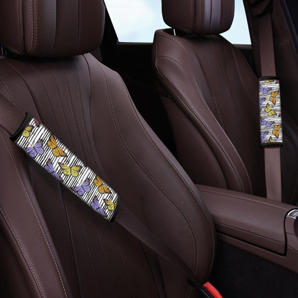 Striped Butterfly Print Seat Belt Cover-grizzshop