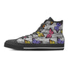 Striped Butterfly Print Women's High Top Shoes-grizzshop