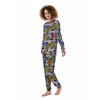 Striped Butterfly Print Women's Pajamas-grizzshop