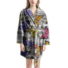 Striped Butterfly Print Women's Robe-grizzshop