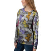 Striped Butterfly Print Women's Sweatshirt-grizzshop