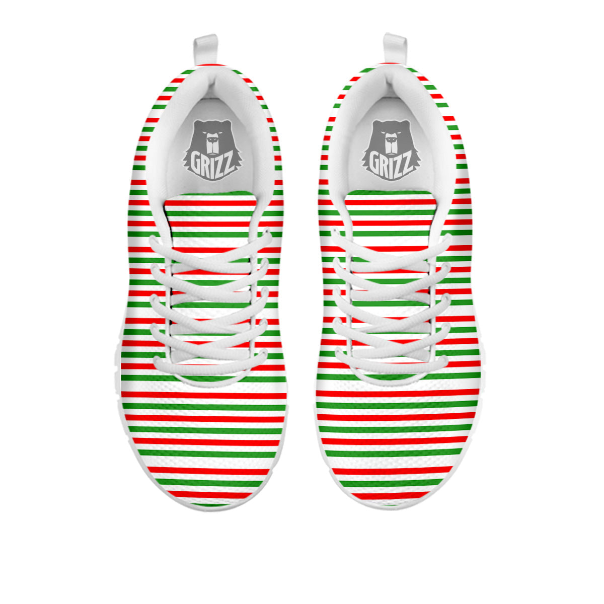 Striped Candy Cane Print Pattern White Sneaker-grizzshop