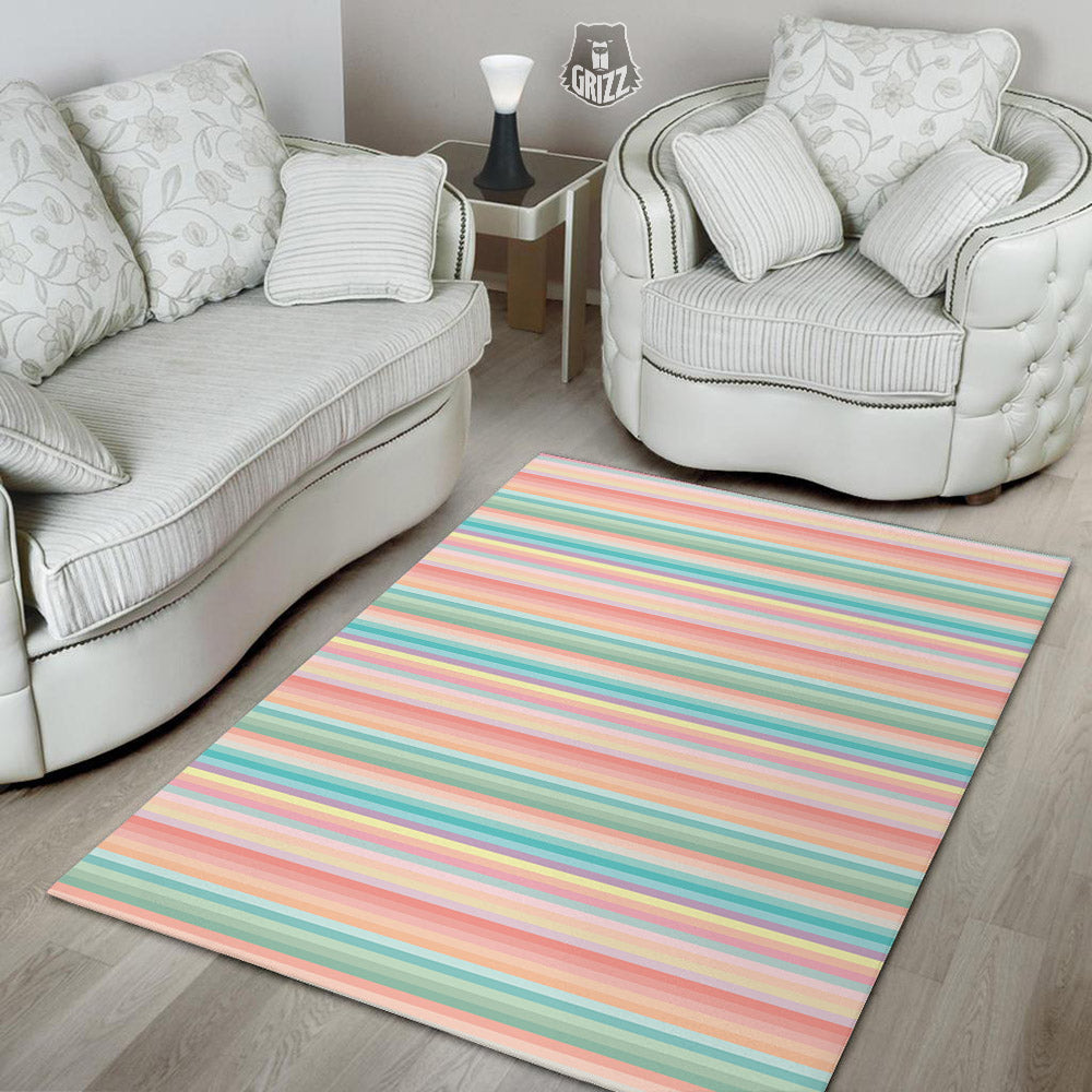 Striped Colorful Print Pattern Floor Mat-grizzshop