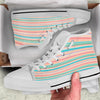 Striped Colorful Print Pattern White High Top Shoes-grizzshop