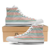 Striped Colorful Print Pattern White High Top Shoes-grizzshop