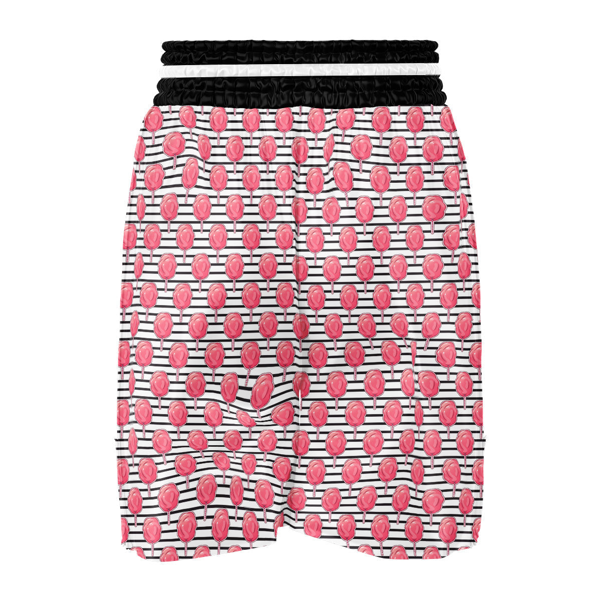 Striped Cotton Candy Print Pattern Boxing Shorts-grizzshop