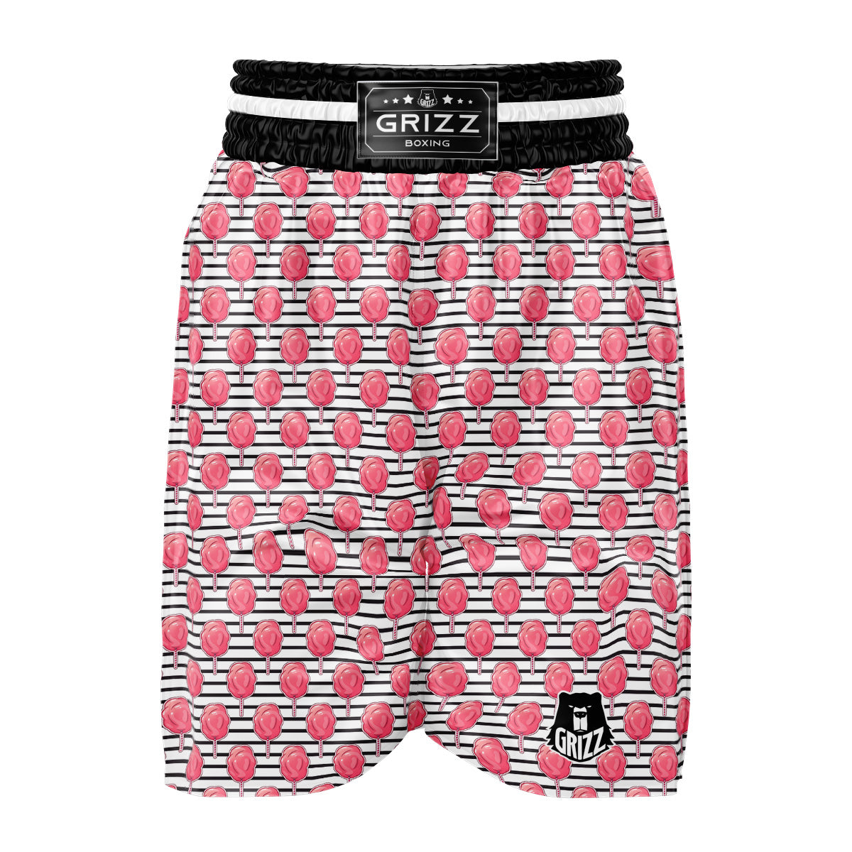 Striped Cotton Candy Print Pattern Boxing Shorts-grizzshop
