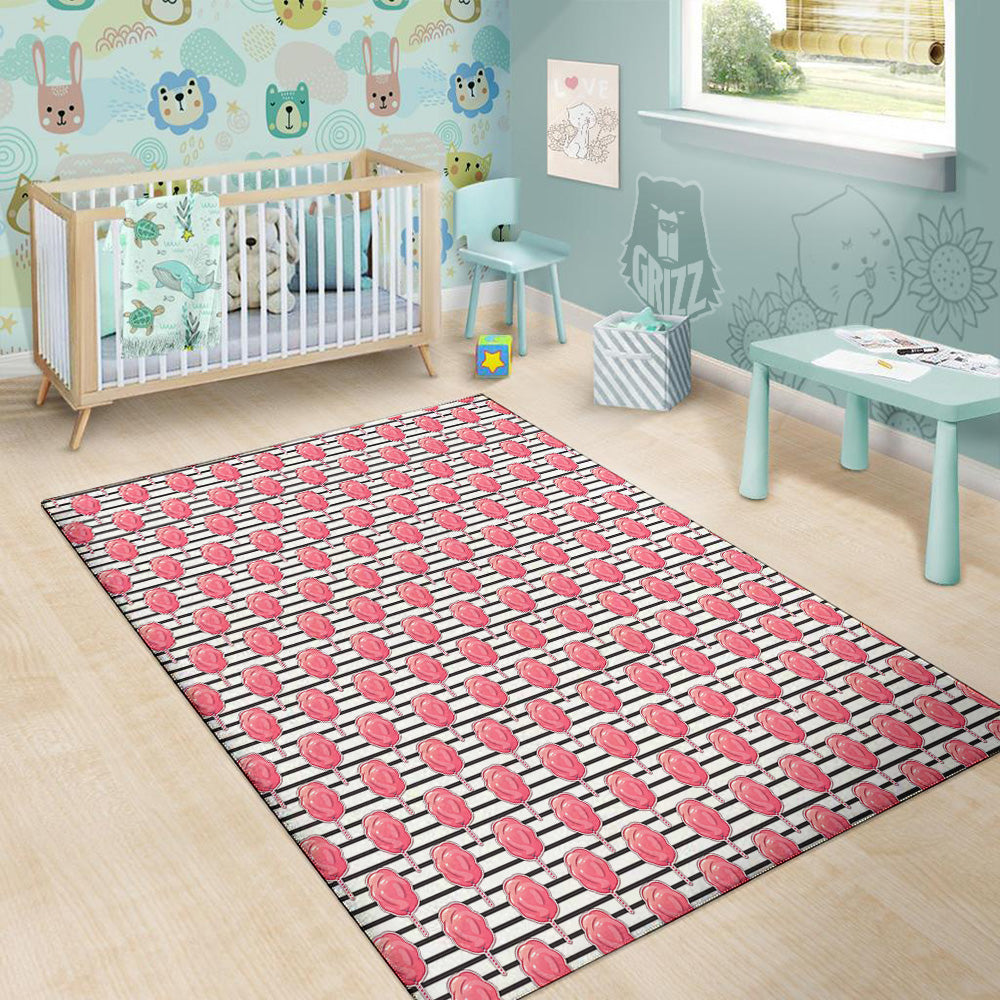 Striped Cotton Candy Print Pattern Floor Mat-grizzshop